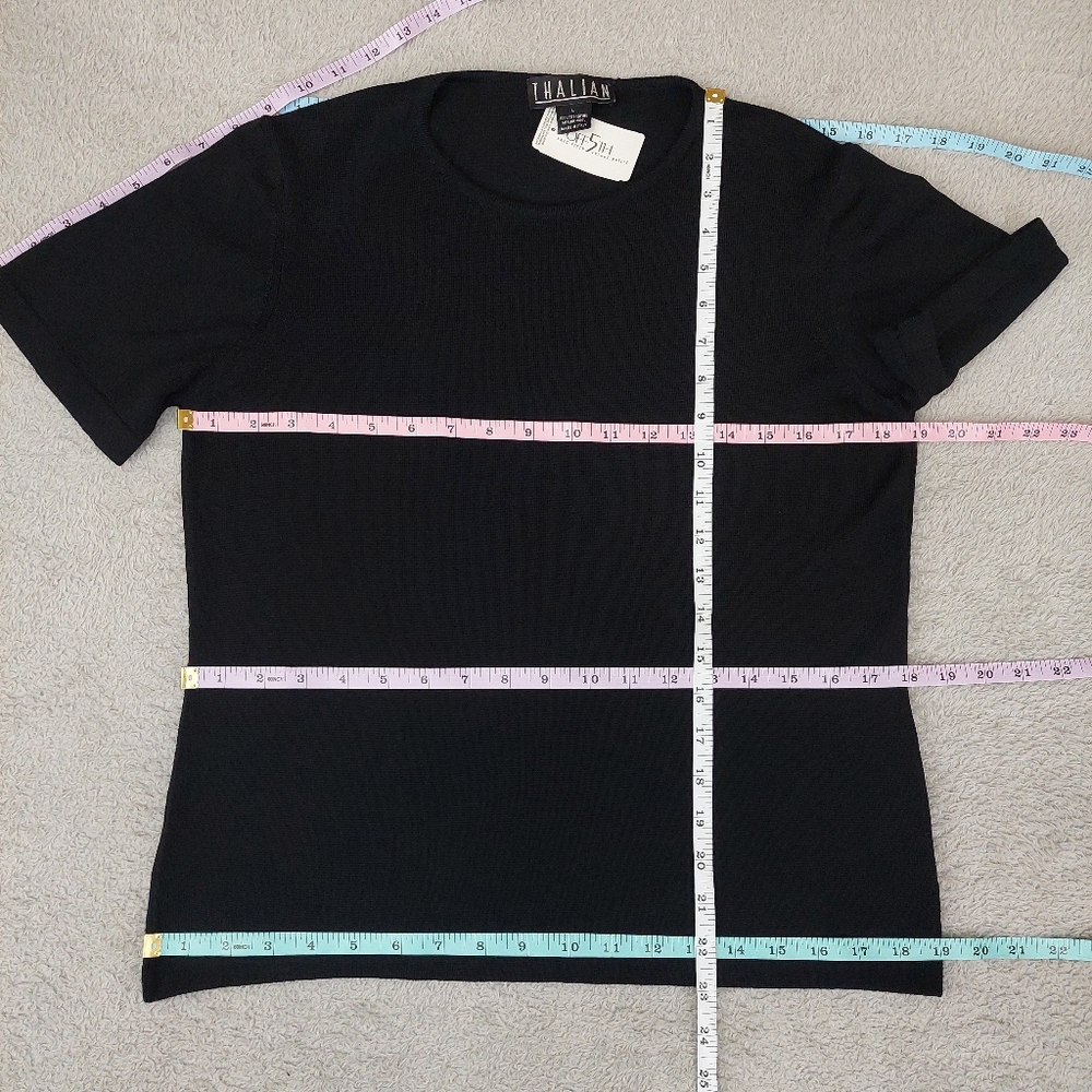 Deadstock Saks Off Fifth Thalian Merino Wool Knit Quiet Luxury Minimalist Basic - Picture 10 of 10